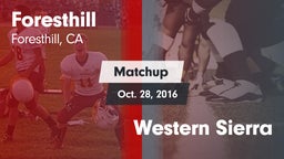 Matchup: Foresthill High vs. Western Sierra 2016