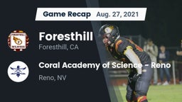 Recap: Foresthill  vs. Coral Academy of Science - Reno 2021
