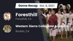 Recap: Foresthill  vs. Western Sierra Collegiate Academy 2021