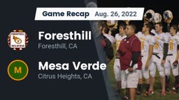 Recap: Foresthill  vs. Mesa Verde  2022