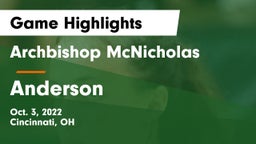Archbishop McNicholas  vs Anderson  Game Highlights - Oct. 3, 2022