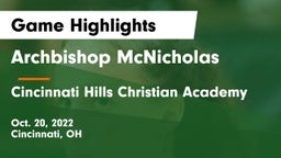 Archbishop McNicholas  vs Cincinnati Hills Christian Academy Game Highlights - Oct. 20, 2022