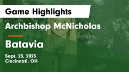 Archbishop McNicholas  vs Batavia  Game Highlights - Sept. 23, 2023