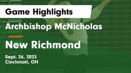 Archbishop McNicholas  vs New Richmond  Game Highlights - Sept. 26, 2023
