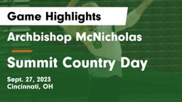 Archbishop McNicholas  vs Summit Country Day Game Highlights - Sept. 27, 2023