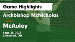 Archbishop McNicholas  vs McAuley  Game Highlights - Sept. 30, 2023