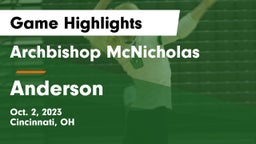 Archbishop McNicholas  vs Anderson  Game Highlights - Oct. 2, 2023
