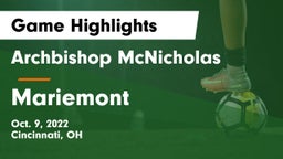 Archbishop McNicholas  vs Mariemont  Game Highlights - Oct. 9, 2022