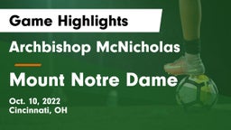 Archbishop McNicholas  vs Mount Notre Dame  Game Highlights - Oct. 10, 2022