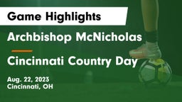 Archbishop McNicholas  vs Cincinnati Country Day Game Highlights - Aug. 22, 2023