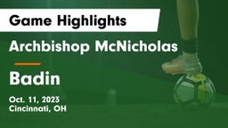 Archbishop McNicholas  vs Badin  Game Highlights - Oct. 11, 2023