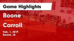 Boone  vs Carroll  Game Highlights - Feb. 1, 2019
