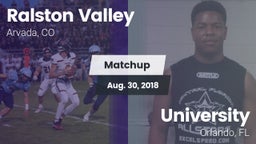 Matchup: Ralston Valley High vs. University  2018
