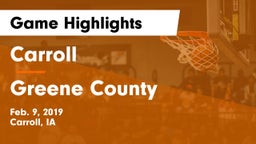 Carroll  vs Greene County  Game Highlights - Feb. 9, 2019