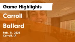 Carroll  vs Ballard  Game Highlights - Feb. 11, 2020