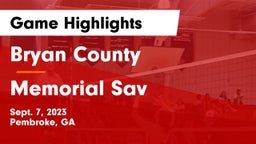 Bryan County  vs Memorial Sav Game Highlights - Sept. 7, 2023
