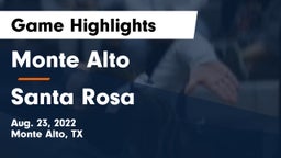 Monte Alto  vs Santa Rosa  Game Highlights - Aug. 23, 2022