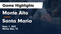 Monte Alto  vs Santa Maria Game Highlights - Sept. 7, 2022