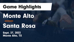 Monte Alto  vs Santa Rosa  Game Highlights - Sept. 27, 2022
