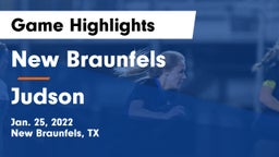 New Braunfels  vs Judson  Game Highlights - Jan. 25, 2022
