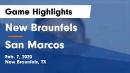New Braunfels  vs San Marcos  Game Highlights - Feb. 7, 2020