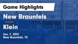 New Braunfels  vs Klein  Game Highlights - Jan. 7, 2022