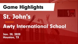 St. John's  vs Awty International School Game Highlights - Jan. 28, 2020