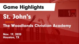 St. John's  vs The Woodlands Christian Academy  Game Highlights - Nov. 19, 2020