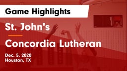 St. John's  vs Concordia Lutheran  Game Highlights - Dec. 5, 2020