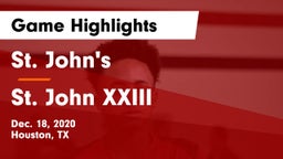 St. John's  vs St. John XXIII  Game Highlights - Dec. 18, 2020