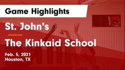 St. John's  vs The Kinkaid School Game Highlights - Feb. 5, 2021