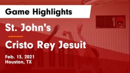 St. John's  vs Cristo Rey Jesuit Game Highlights - Feb. 13, 2021