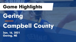 Gering  vs Campbell County  Game Highlights - Jan. 16, 2021