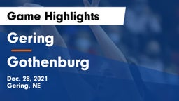 Gering  vs Gothenburg  Game Highlights - Dec. 28, 2021