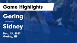 Gering  vs Sidney  Game Highlights - Dec. 19, 2023