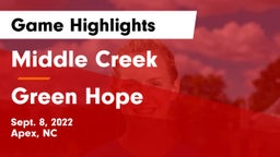 Middle Creek  vs Green Hope  Game Highlights - Sept. 8, 2022