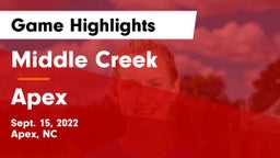 Middle Creek  vs Apex  Game Highlights - Sept. 15, 2022