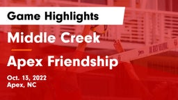 Middle Creek  vs Apex Friendship  Game Highlights - Oct. 13, 2022