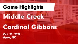 Middle Creek  vs Cardinal Gibbons  Game Highlights - Oct. 29, 2022
