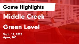 Middle Creek  vs Green Level  Game Highlights - Sept. 14, 2023
