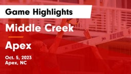 Middle Creek  vs Apex  Game Highlights - Oct. 5, 2023