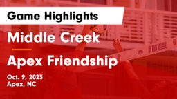 Middle Creek  vs Apex Friendship  Game Highlights - Oct. 9, 2023