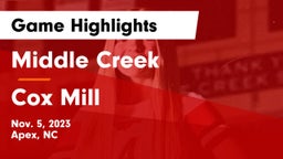Middle Creek  vs Cox Mill  Game Highlights - Nov. 5, 2023