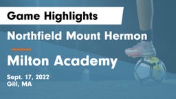Northfield Mount Hermon  vs Milton Academy Game Highlights - Sept. 17, 2022