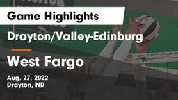 Drayton/Valley-Edinburg  vs West Fargo  Game Highlights - Aug. 27, 2022