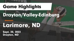 Drayton/Valley-Edinburg  vs Larimore, ND Game Highlights - Sept. 20, 2022