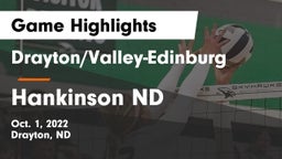 Drayton/Valley-Edinburg  vs Hankinson ND Game Highlights - Oct. 1, 2022