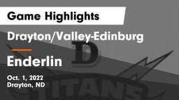 Drayton/Valley-Edinburg  vs Enderlin  Game Highlights - Oct. 1, 2022