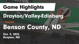 Drayton/Valley-Edinburg  vs Benson County, ND Game Highlights - Oct. 9, 2023