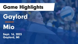 Gaylord  vs Mio Game Highlights - Sept. 16, 2023